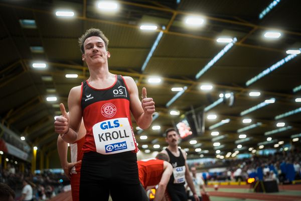 Florian Kroll (LG Osnabrueck) bei den Deutschen Leichtathletik-Hallenmeisterschaften am 18.02.2023 in der Helmut-Koernig-Halle in Dortmund